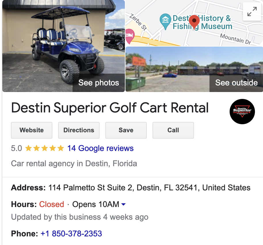 Desrin Superior Golf Cart Rentals