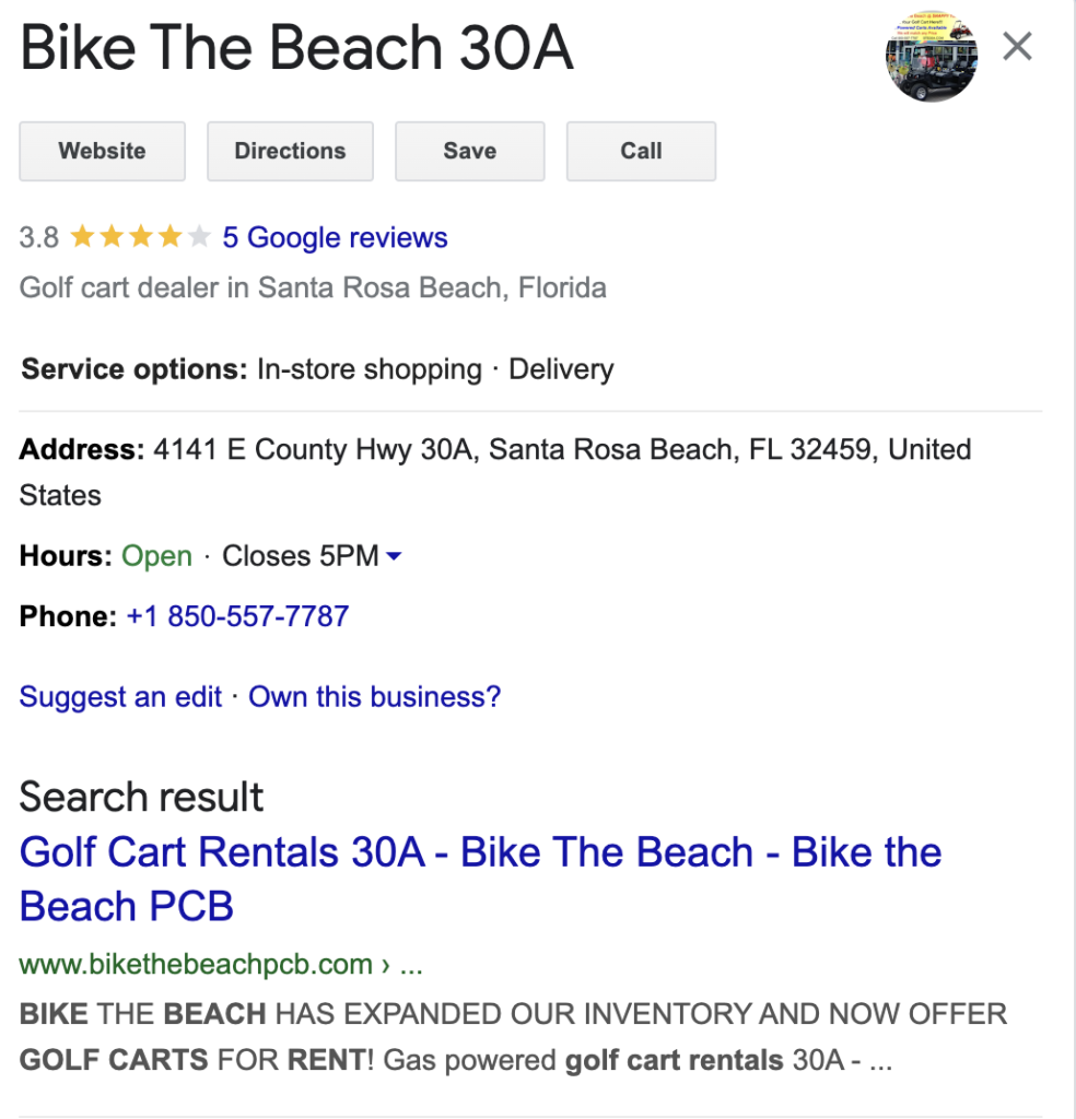 Bike the Beach golf cart rentals