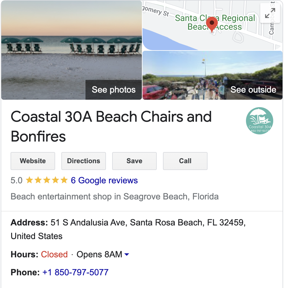 Coastal 30A Chairs hire