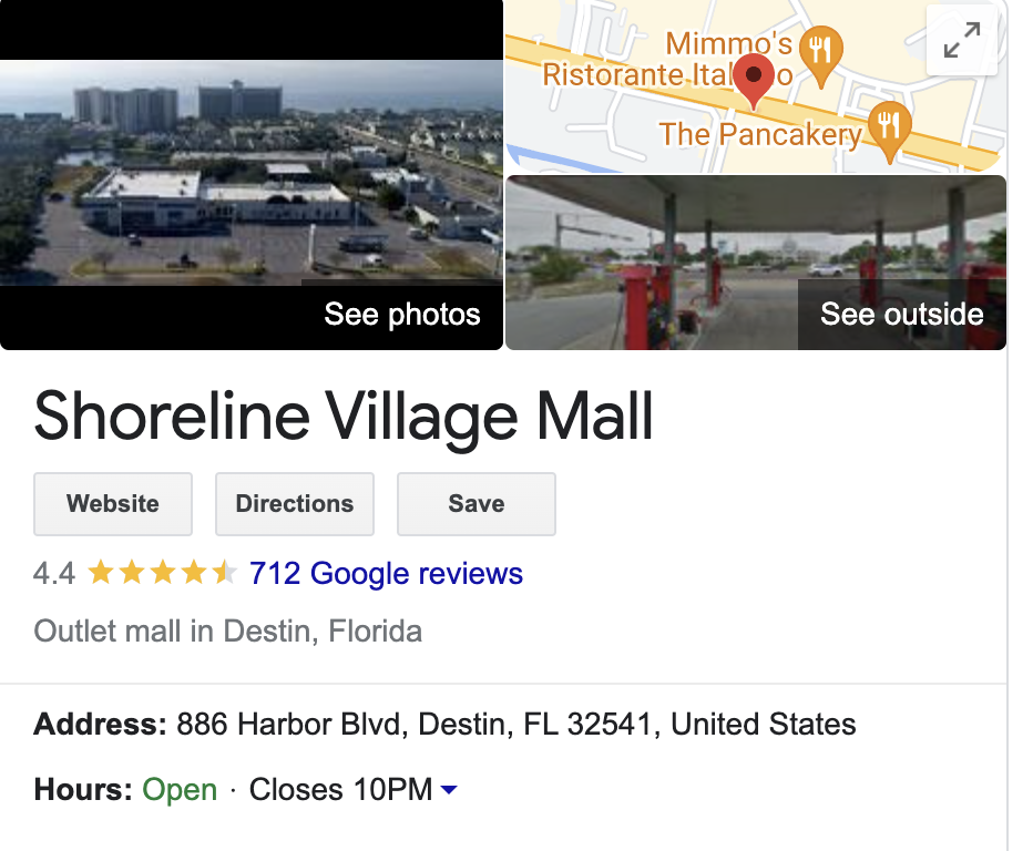 Shoreline Village Mall destin florida